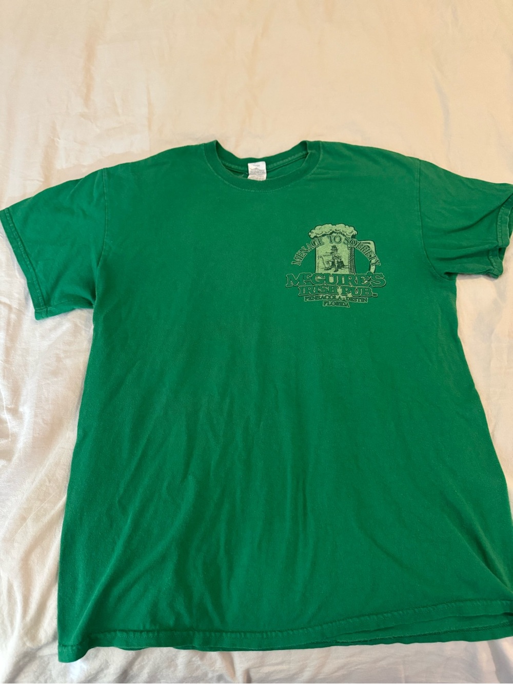 Gildan Green Short Sleeve Tee with Left Chest Graphic